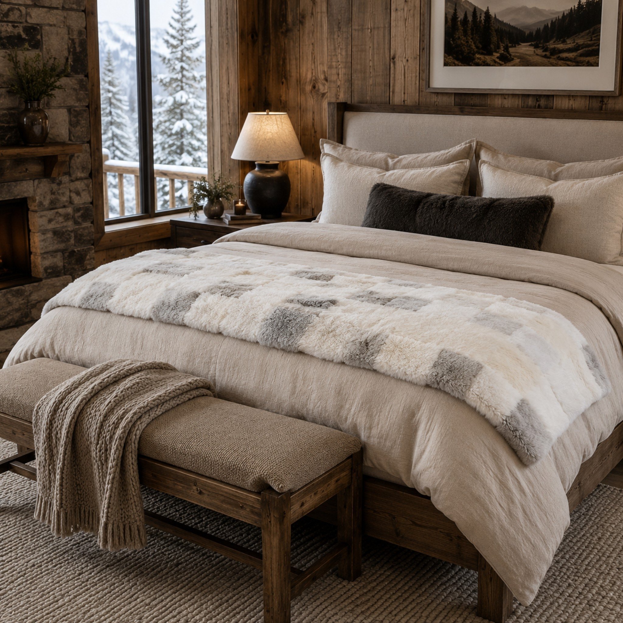 Designer Lambskin Blankets natural sheepskin blanket on bed