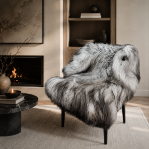 large gray icelandic sheepskin