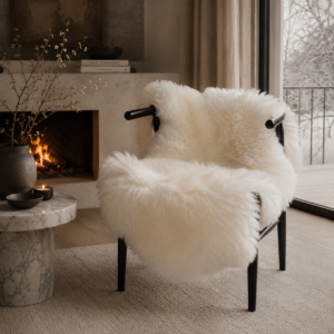 thick white sheepskin