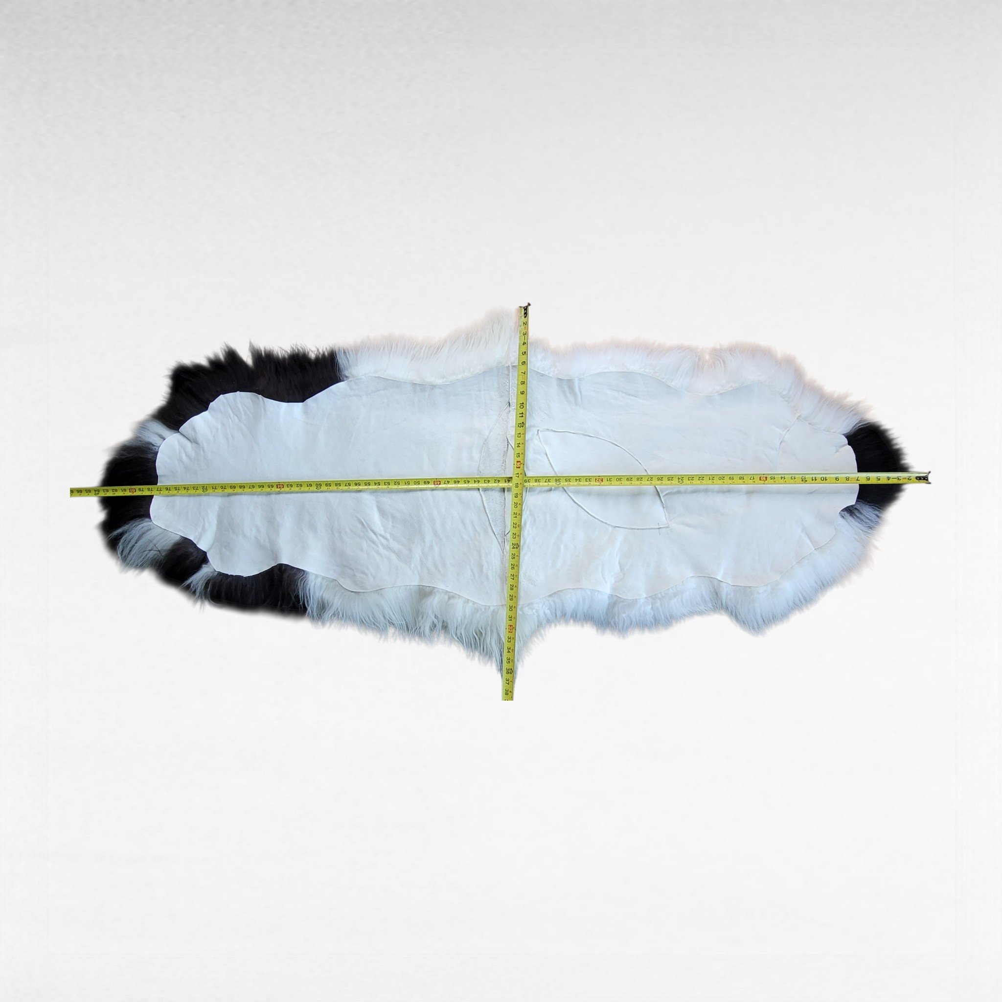 Spotted Double Pelt Long Icelandic Sheepskin measurement of a double sheepskin runner rug