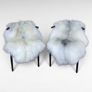 Set of 2 Silky Natural White Gray Icelandic Sheepskins 46" x 30"