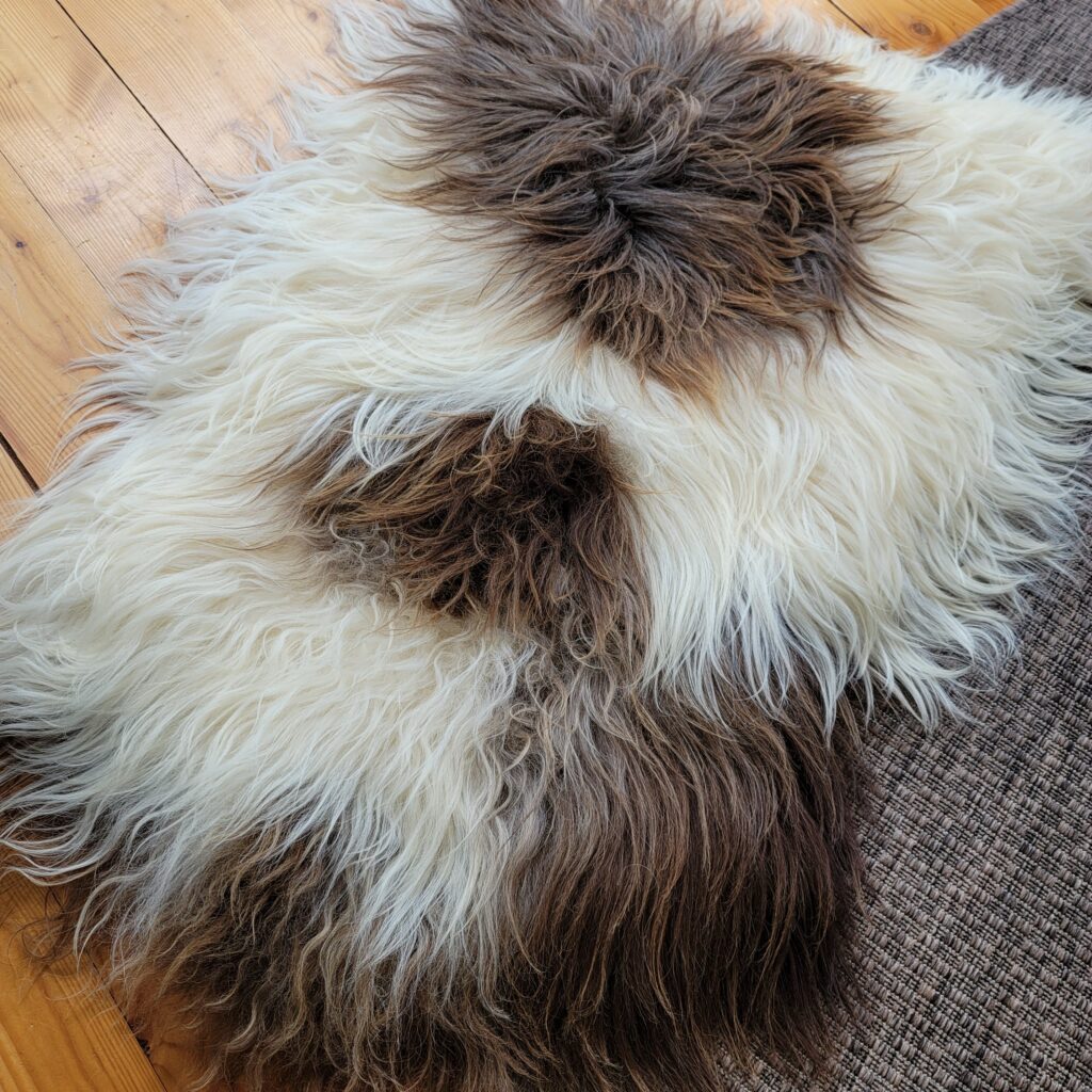 one of a kind sheepskin rug