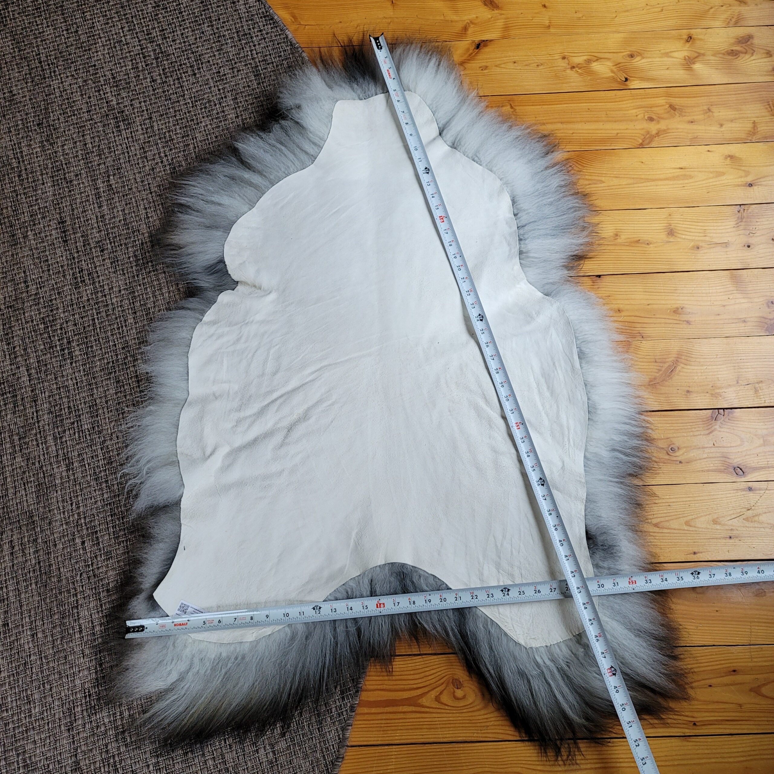 Gray Icelandic Sheepskin Rug 51" x 34" - Image 5