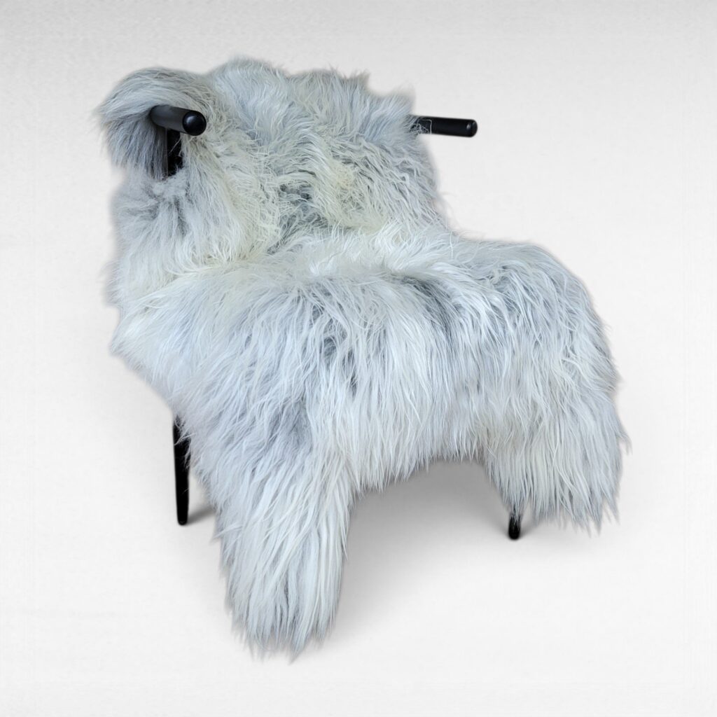 Gray Icelandic Long Wool Rug 50" x 33"