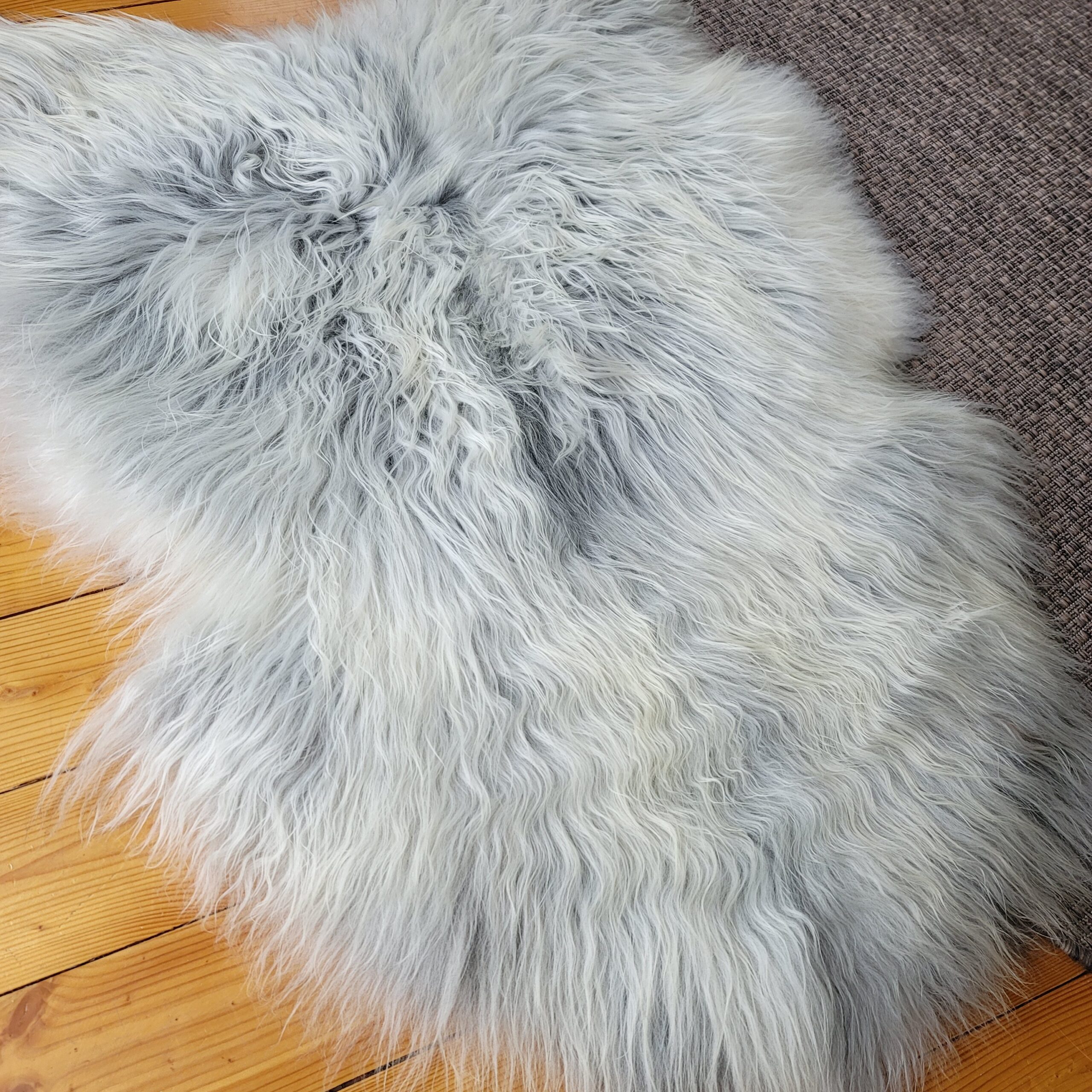 Gray Icelandic Sheepskin Wide, Long + Silky Soft 50" x 33" - Image 4
