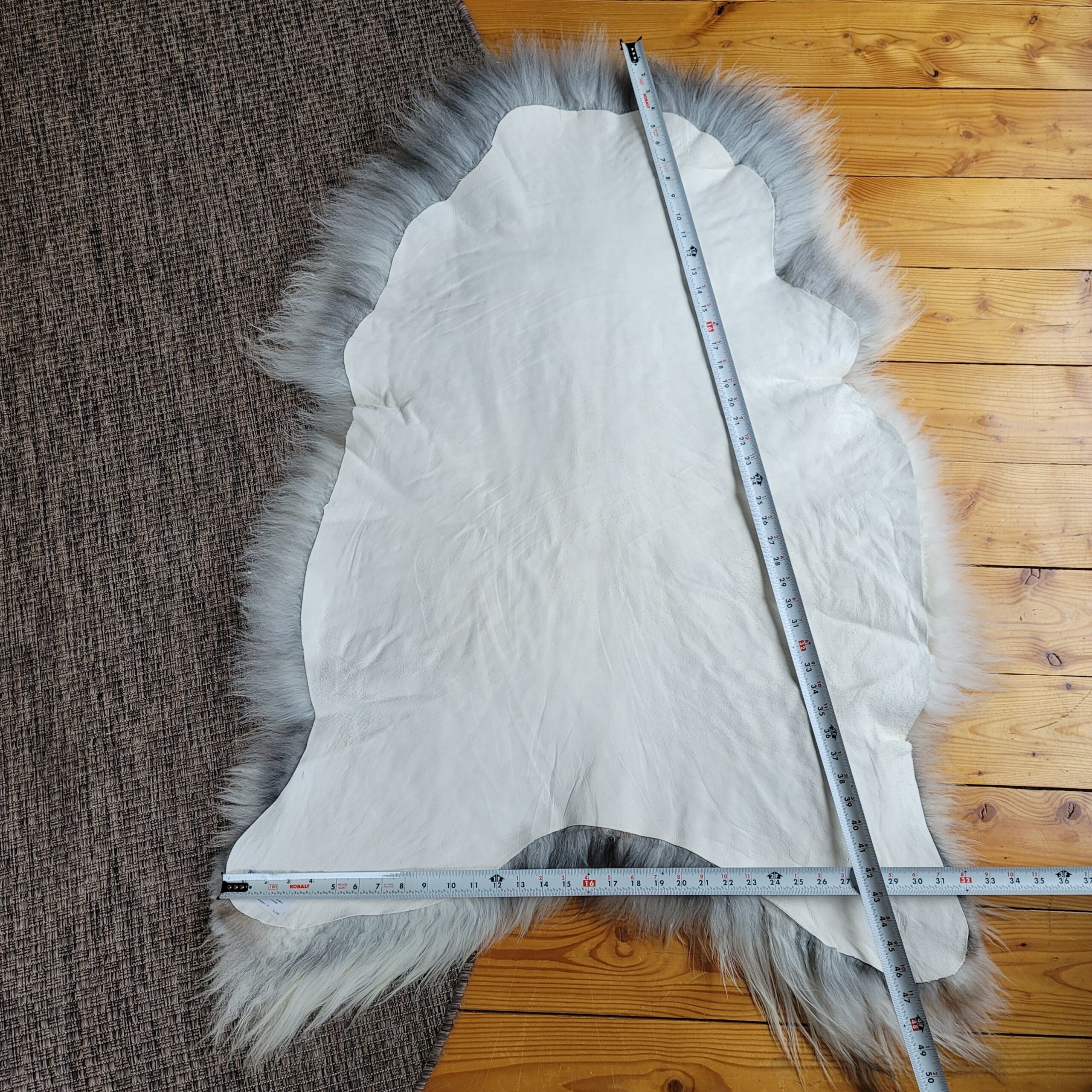 Gray Icelandic Sheepskin Wide, Long + Silky Soft 50" x 33" - Image 6