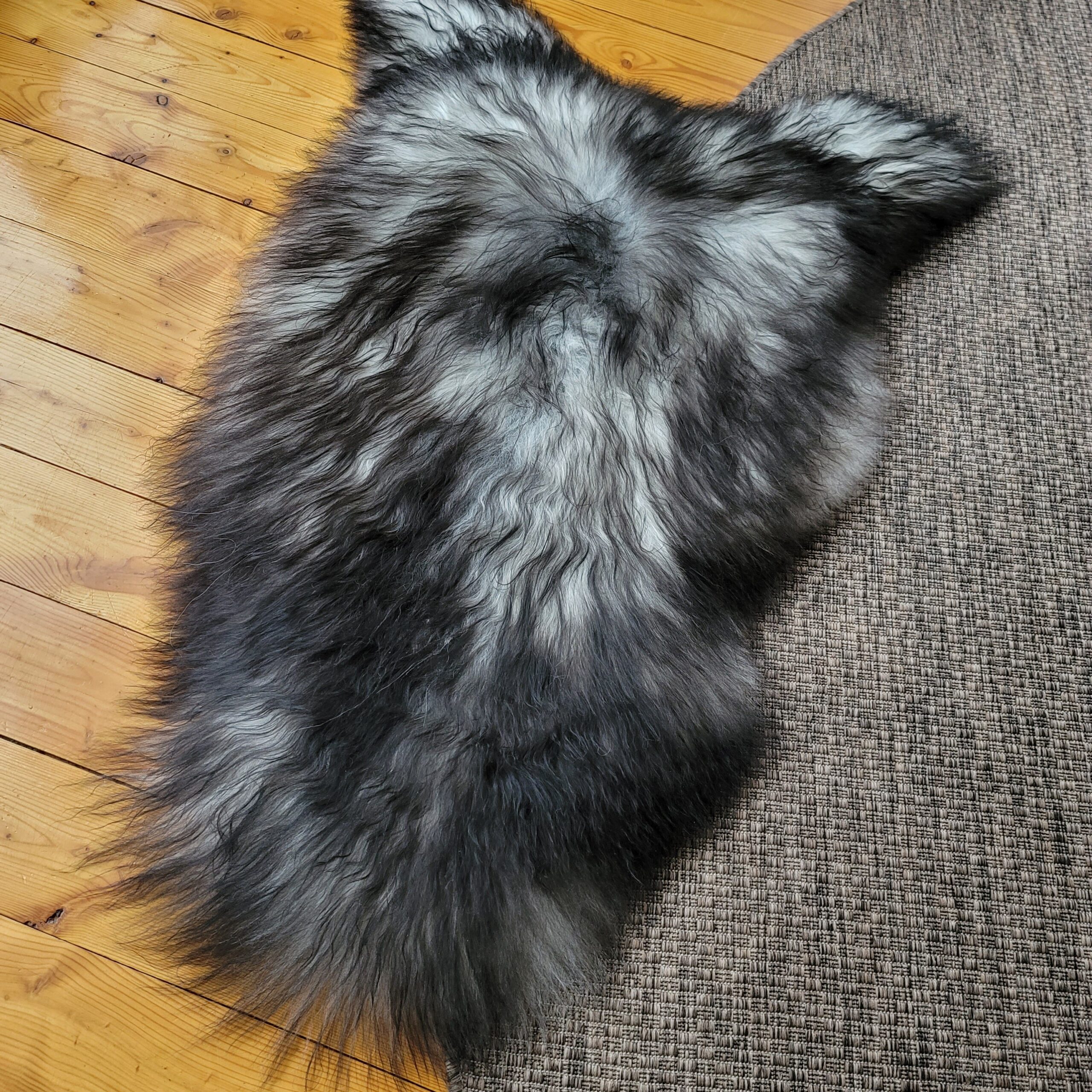 Gray Icelandic Sheepskin Wide, Long + Silky Soft 51" x 32" - Image 4