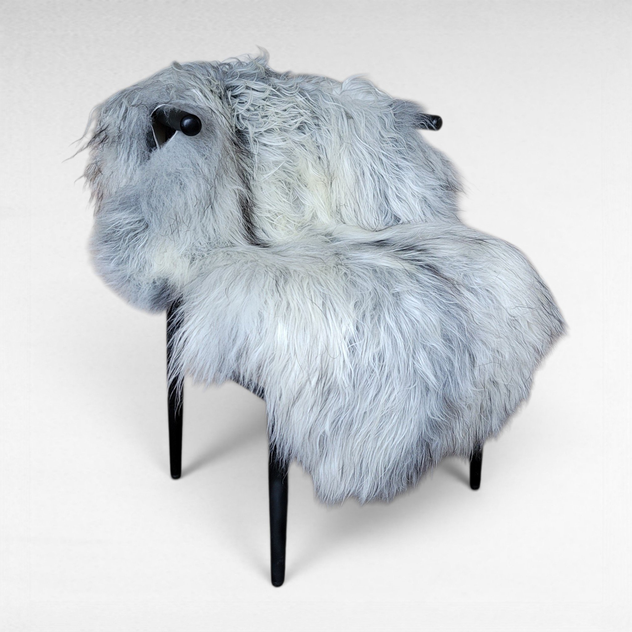 Gray Icelandic Sheepskin Wide, Long + Silky Soft 53" x 36"