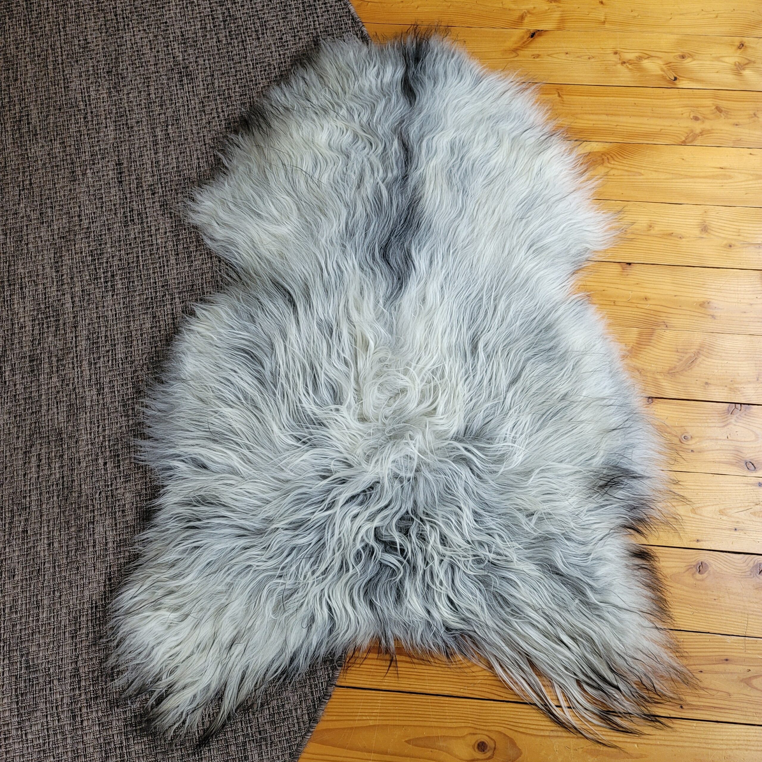 Gray Icelandic Sheepskin Wide, Long + Silky Soft 53" x 36" - Image 3