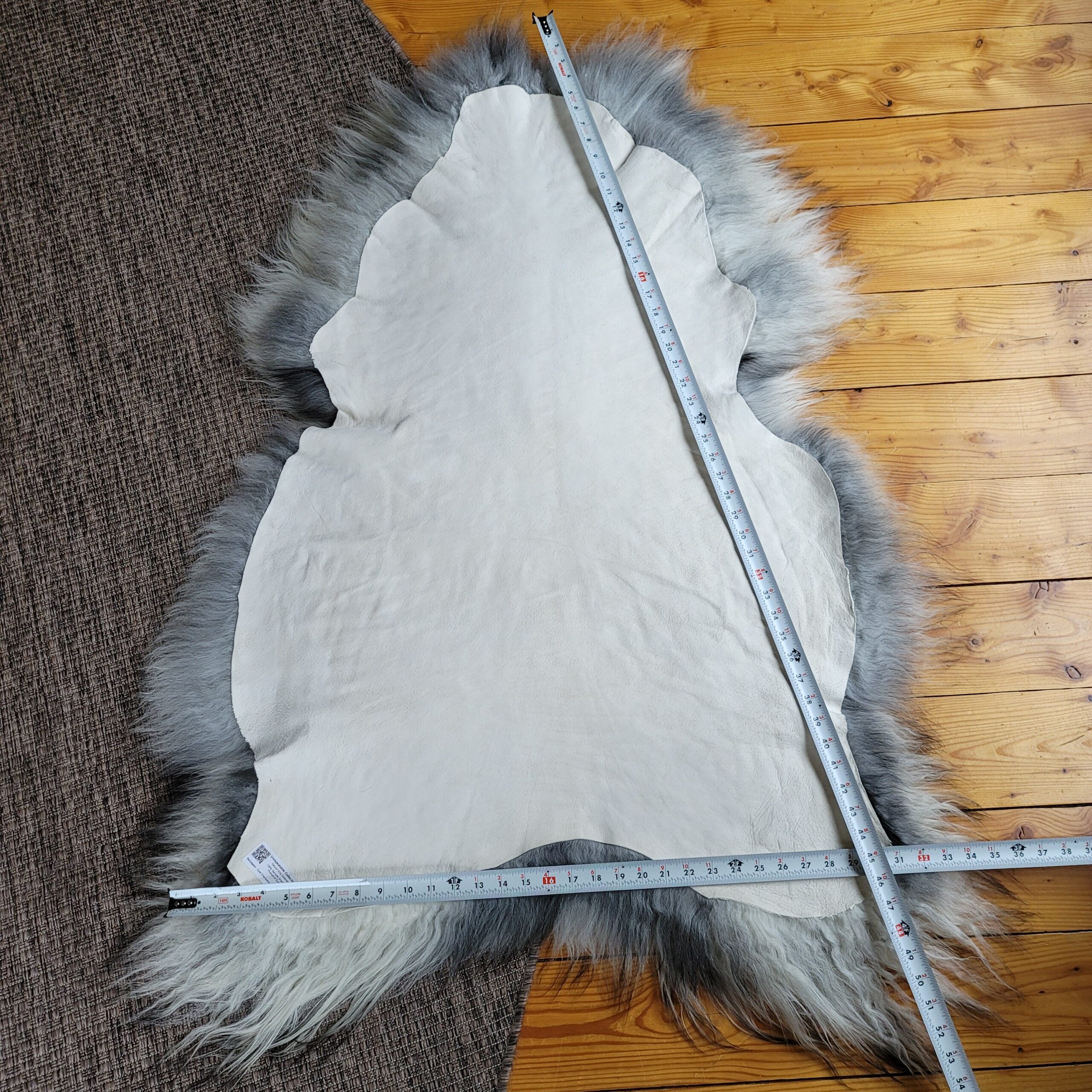 Gray Icelandic Sheepskin Wide, Long + Silky Soft 53" x 36" - Image 5