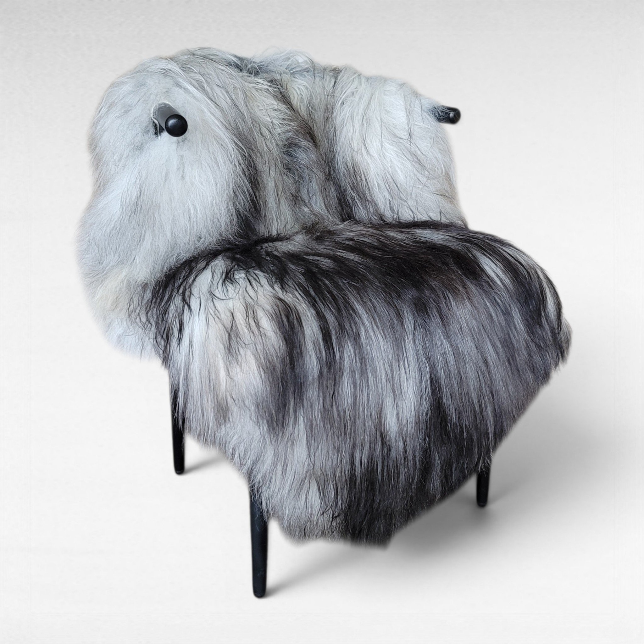 Gray Icelandic Sheepskin Wide, Long + Silky Soft 54" x 35"