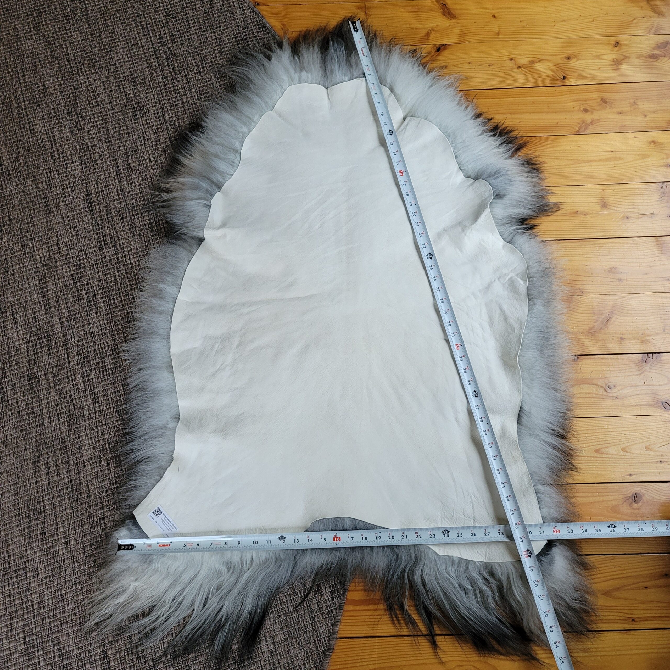Gray Icelandic Sheepskin Wide, Long + Silky Soft 54" x 35" - Image 5