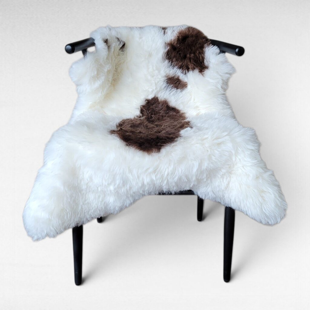 Supple, Squishy + Flexible Icelandic Lambskin Throw - Brown Spots (42" x 32")