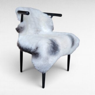Dense Icelandic Lambskin Rug White + Gray 44" x 29