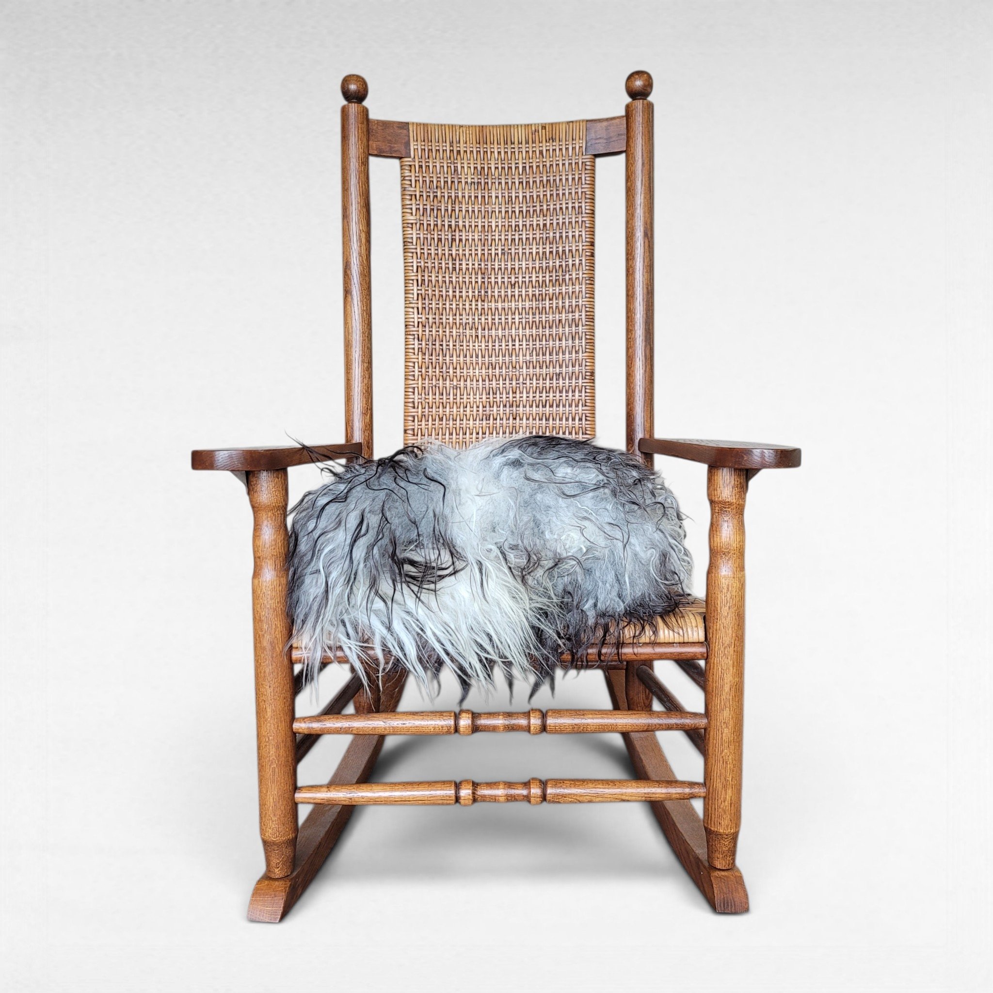Magnificent Icelandic Tri-Color Gray Curly Sheepskin Rug (46" x 35") Magnificent Icelandic Tri-Color Gray Curly Sheepskin Rug (46" x 35") - Image 2