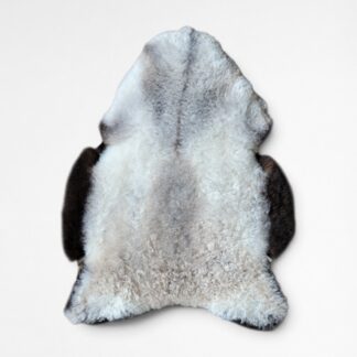 Dense Icelandic Lambskin Rug - Gray + Brown (42" x 31")