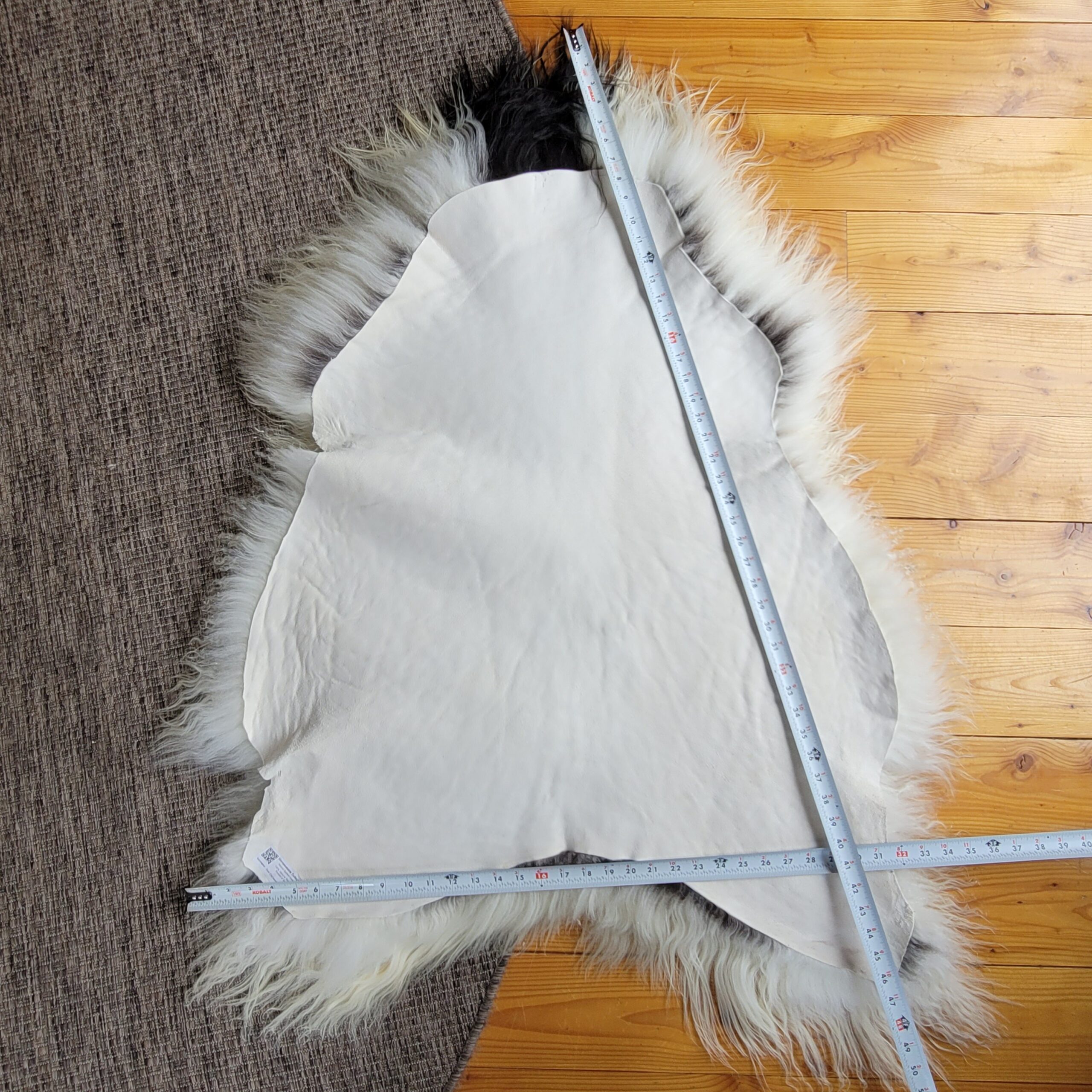 Icelandic Curly Rug Ecru + Brown + Gray 50" x 36" - Image 5