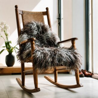 Icelandic Lambskin Rug - Curly Gray Long Wool