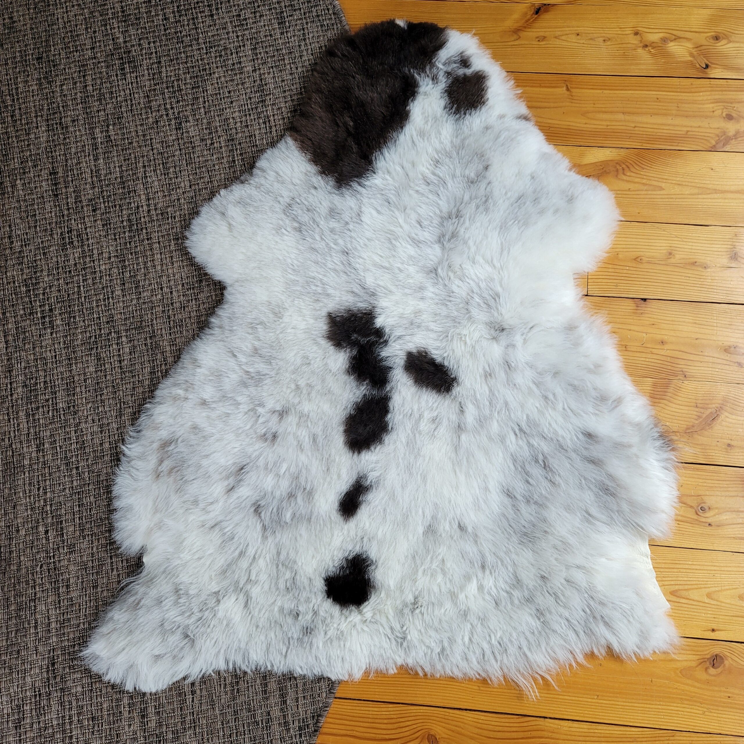 Gray-Brown Spotted Shorn Icelandic Sheepskin (45" x 34") - Image 3