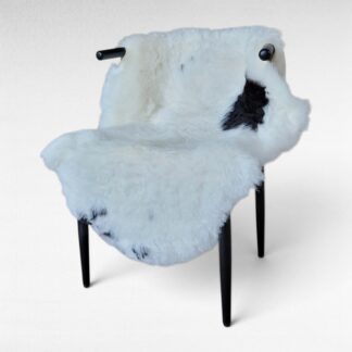supple lambskin hide made out of pure Icelandic sheepskin displayed on a chair