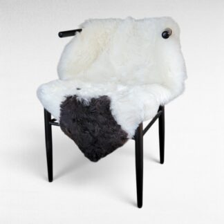 curly fur Icelandic sheepskin displayed on a chair