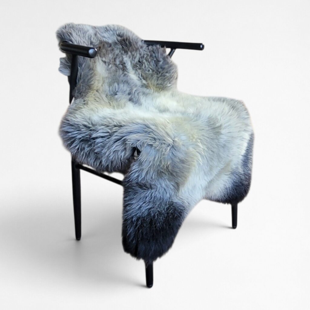 Rare Breed British Sheepskin Rug – Plush Natural Gray Wool 46" x 28"