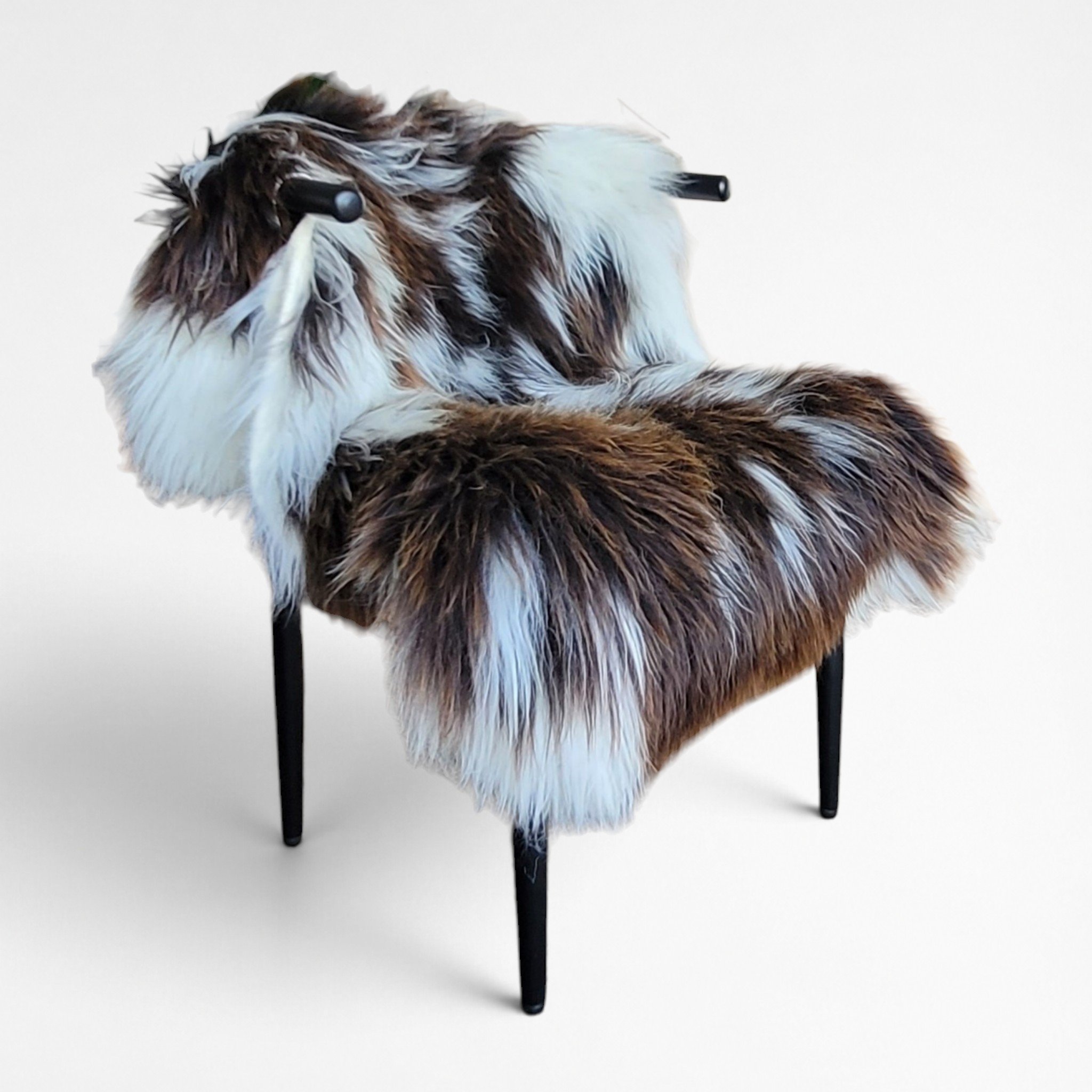 Extra Wide Rare Breed British Sheepskin Throw – Brown & White 49" x 37"