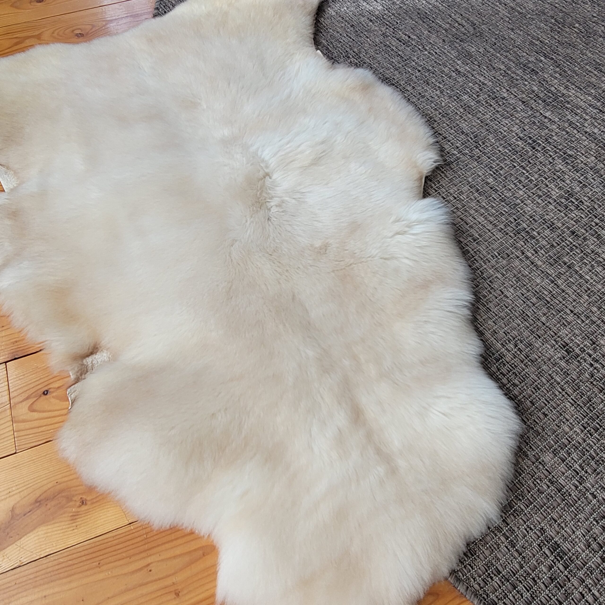 Rare Breed Portland Sheepskin Throw – Light Cream & Beige 46" x 32" - Image 3