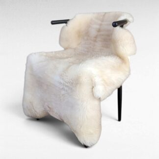 Rare Breed Shetland Sheepskin Throw – Cream, Latte & Gray Striped 48" x 32"
