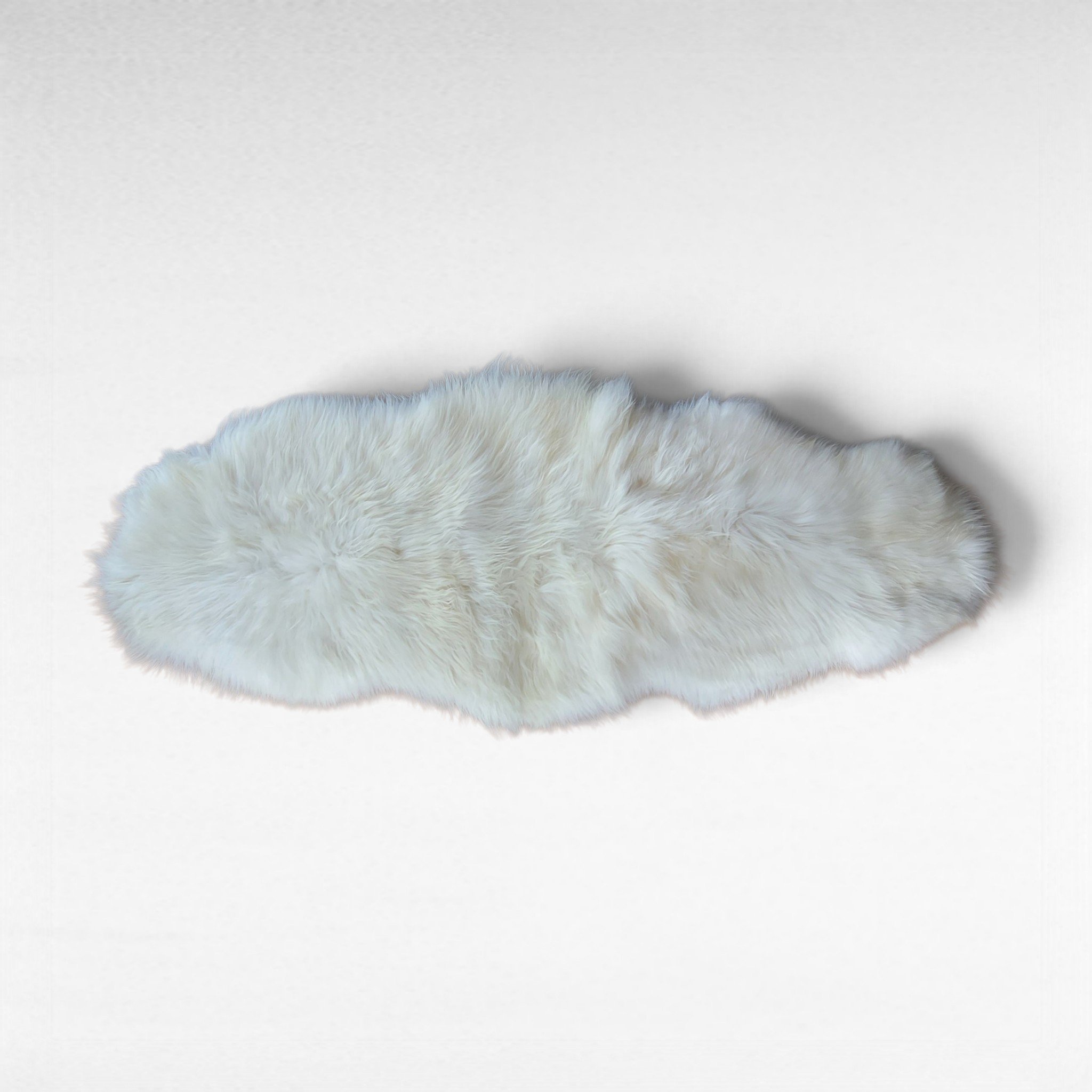 Long White Double Icelandic Sheepskin 4" Wool - 5" Silky whote wool 87" x 35" - Image 2