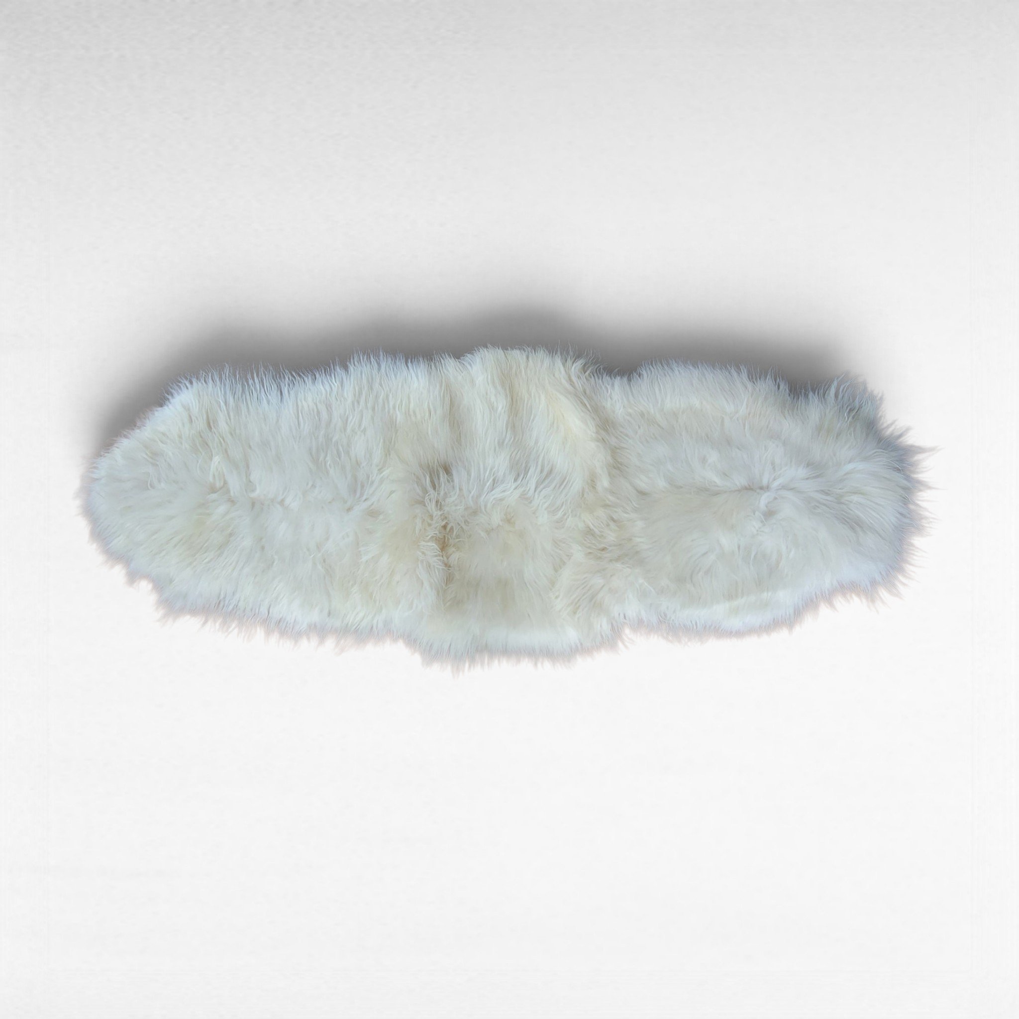 Long White Double Icelandic Sheepskin 88" x 35" 4 - 5" wool - Image 3