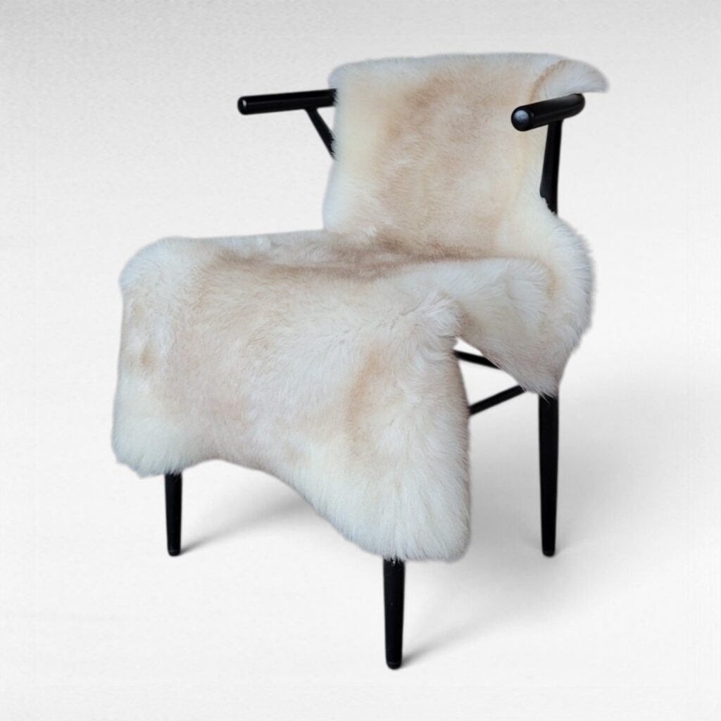Ivory & Warm Greige Portland Sheepskin Rug 48″ x 30″