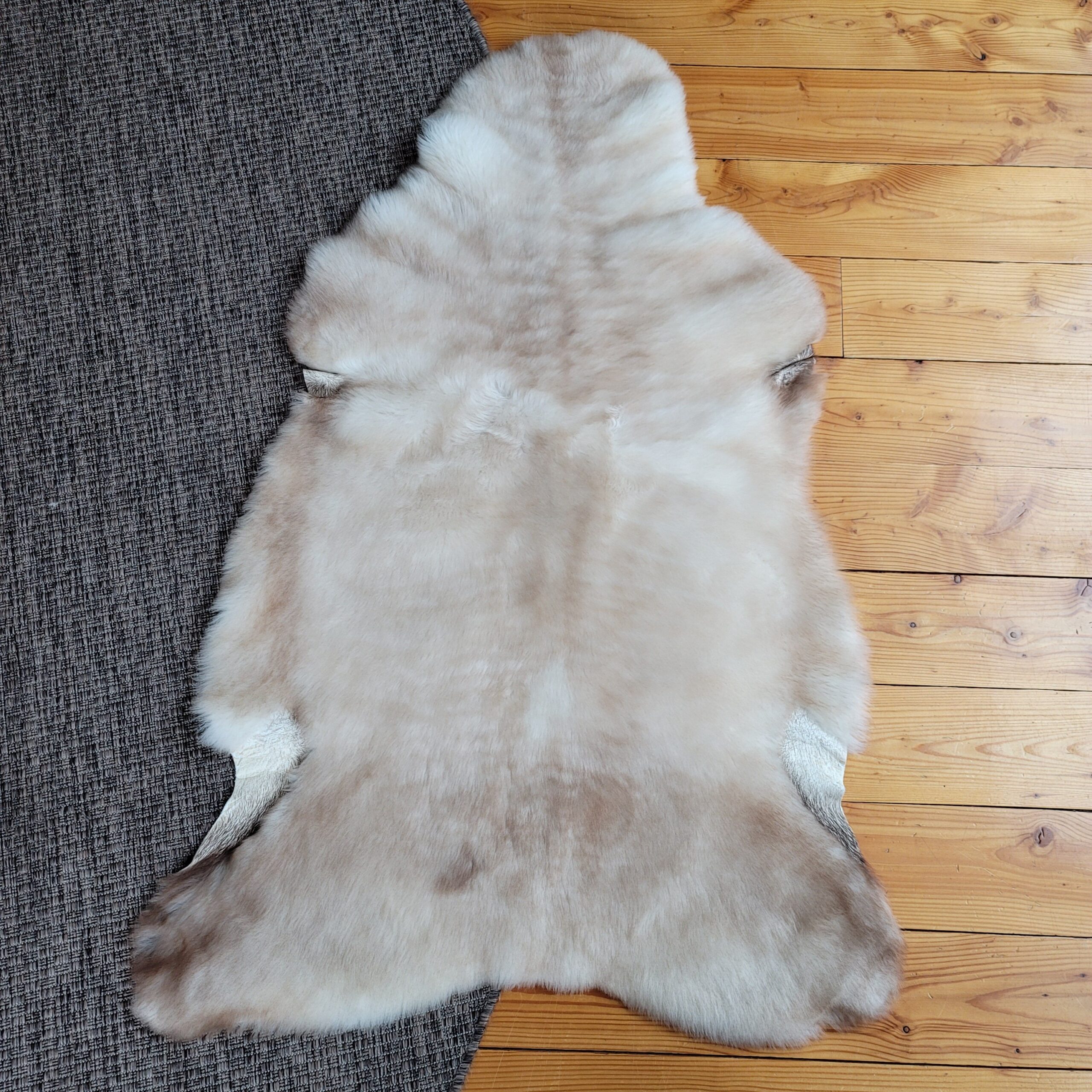 Ivory & Fawn Taupe Portland Sheepskin Rug 48″ x 32″ - Image 4