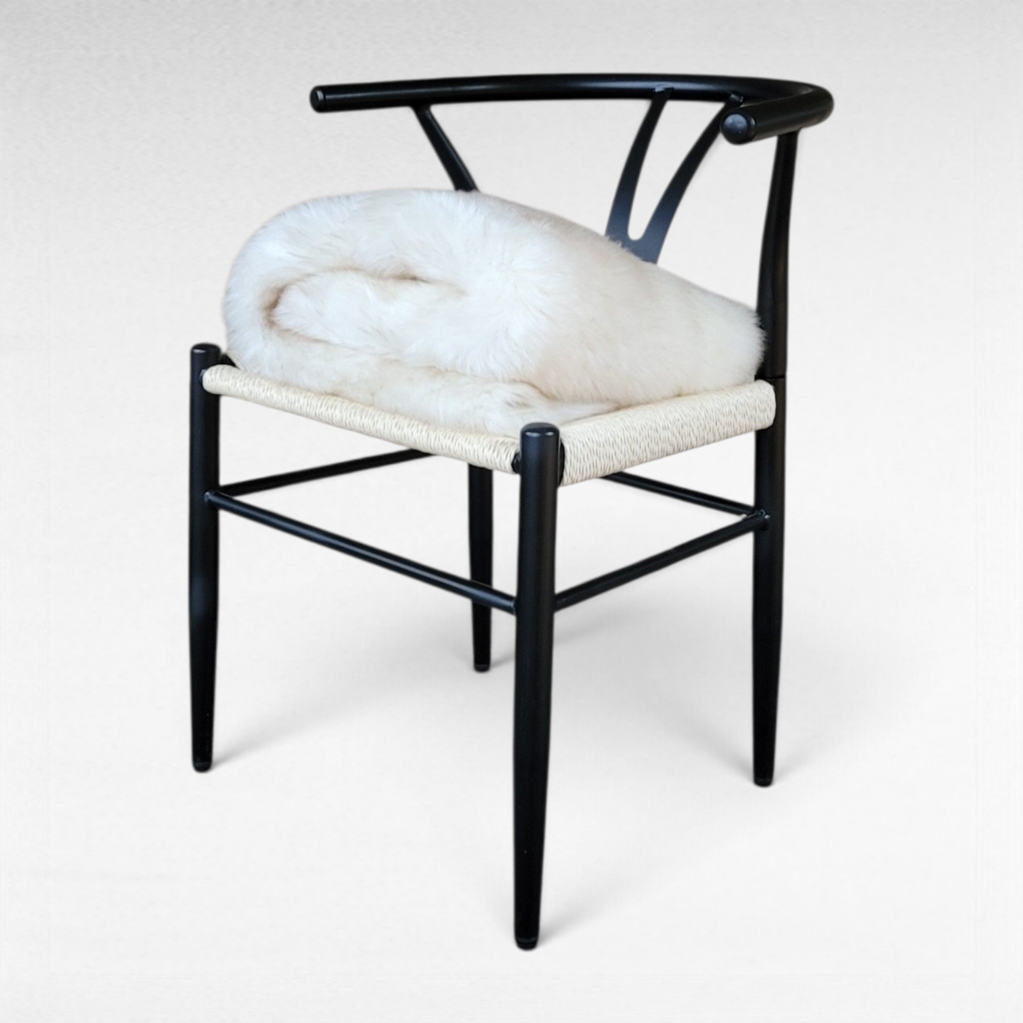 Ivory & Silver Greige Portland Sheepskin Rug 47″ x 32″ - Image 3