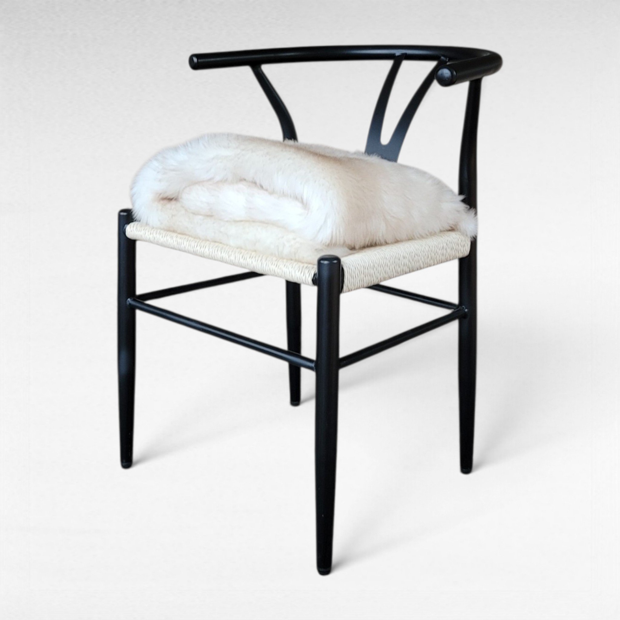 Pearl Greige & Ivory Portland Sheepskin Throw 48″ x 32″ - Image 2