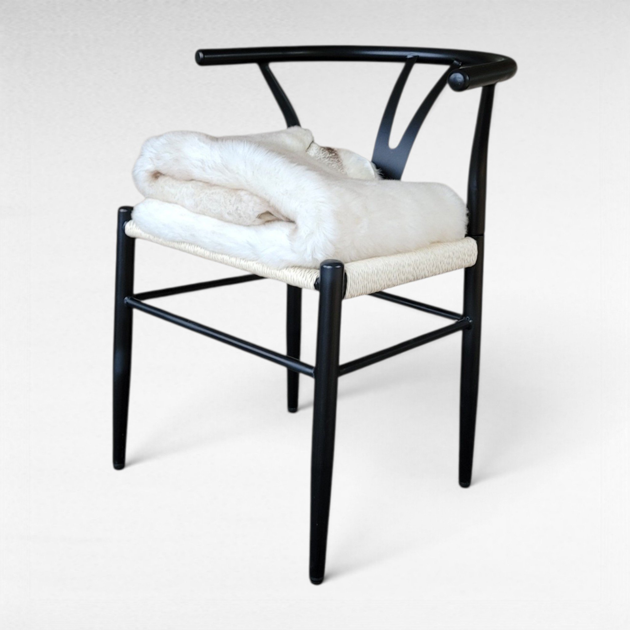 Ivory & Pale Greige Portland Sheepskin Throw 47″ x 35″ - Image 4