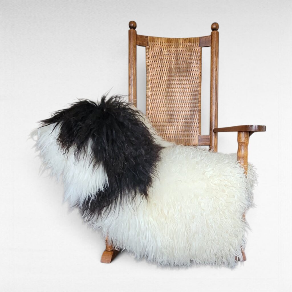 Ecru & Brown Naturally Spotted Icelandic Sheepskin Rug 50″ × 29″