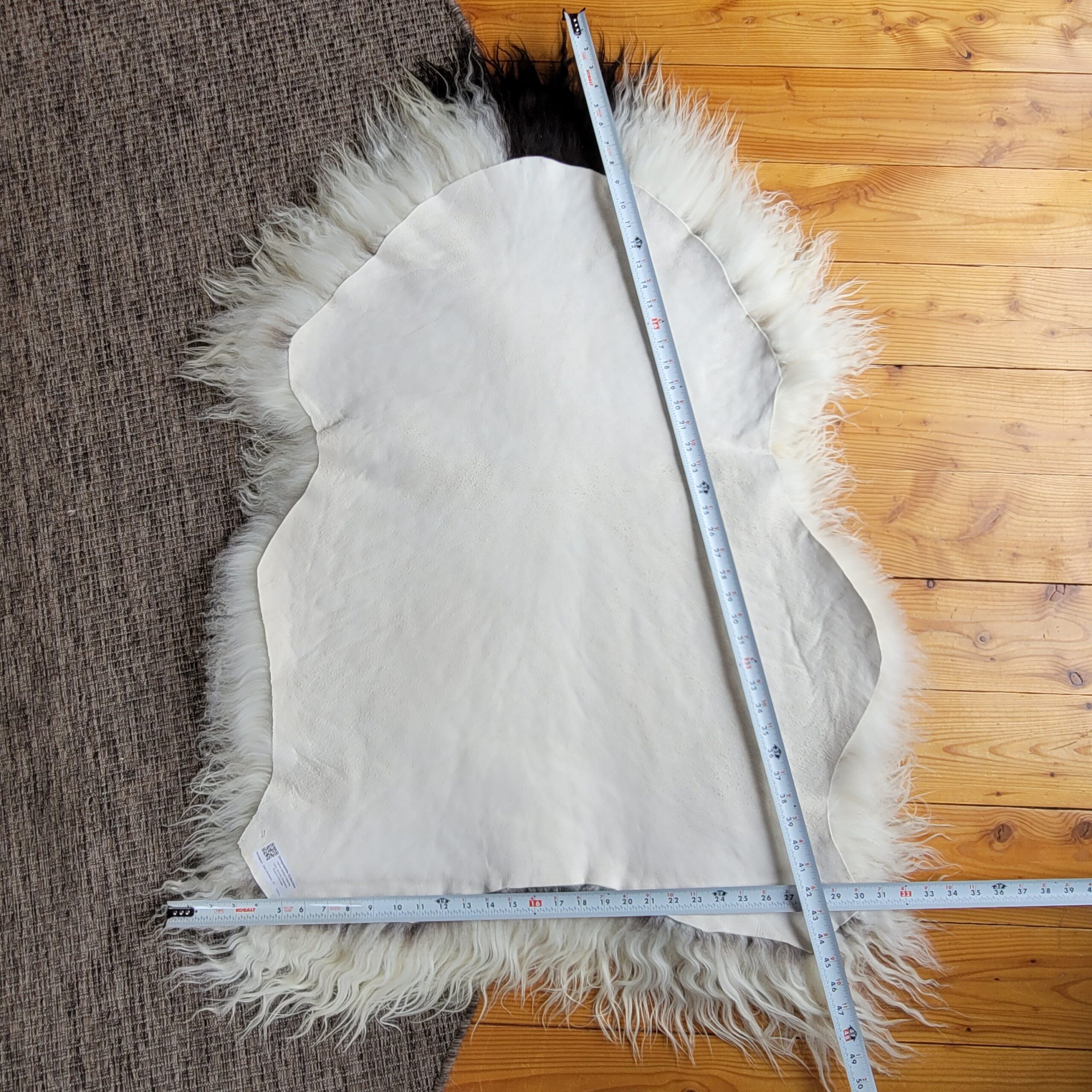 Gray & Dark Brown Spotted Icelandic Sheepskin Rug 51″ × 34″ - Image 5