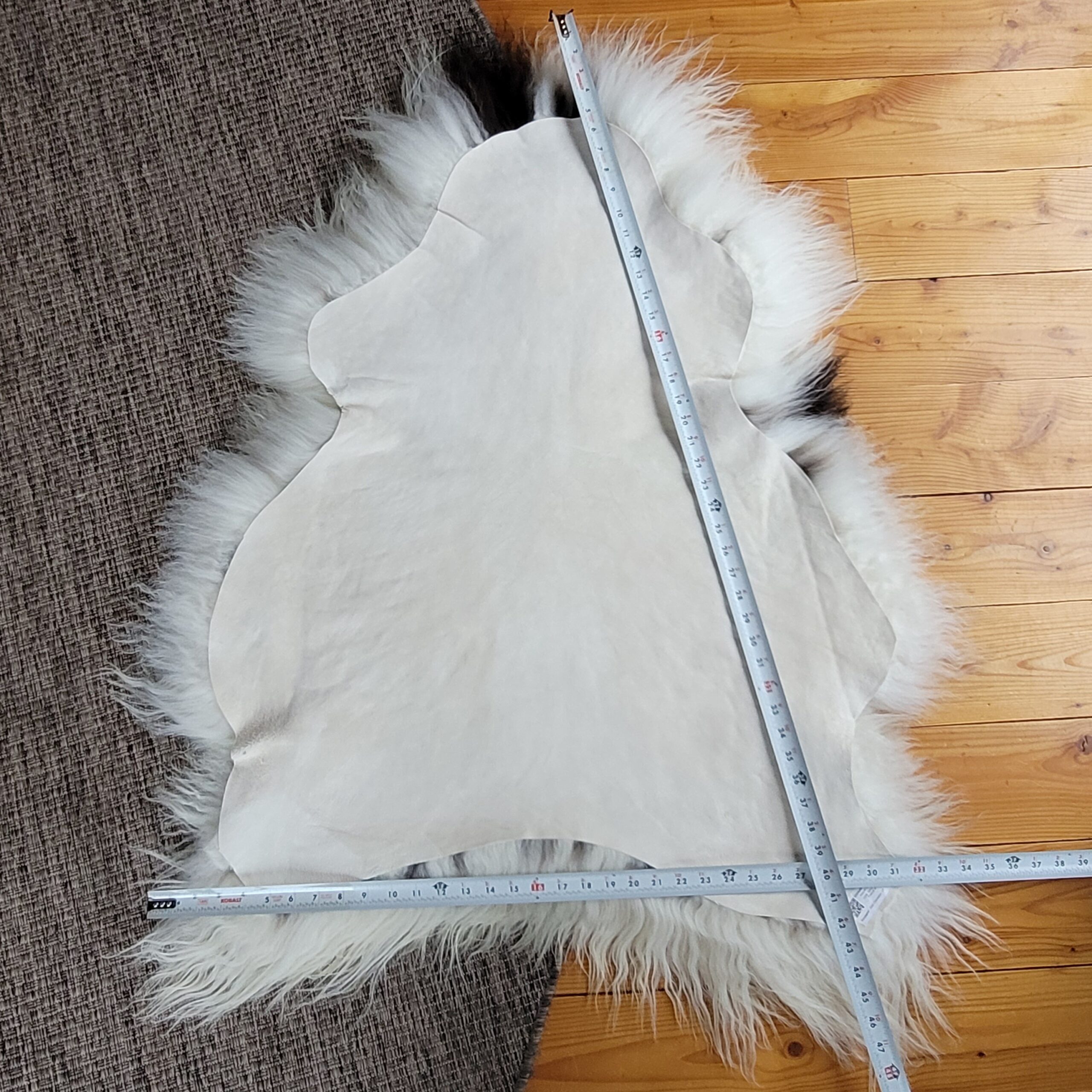 Exceptionally Soft Ecru Spotted Curly Icelandic Sheepskin 48″ × 35″ - Image 5