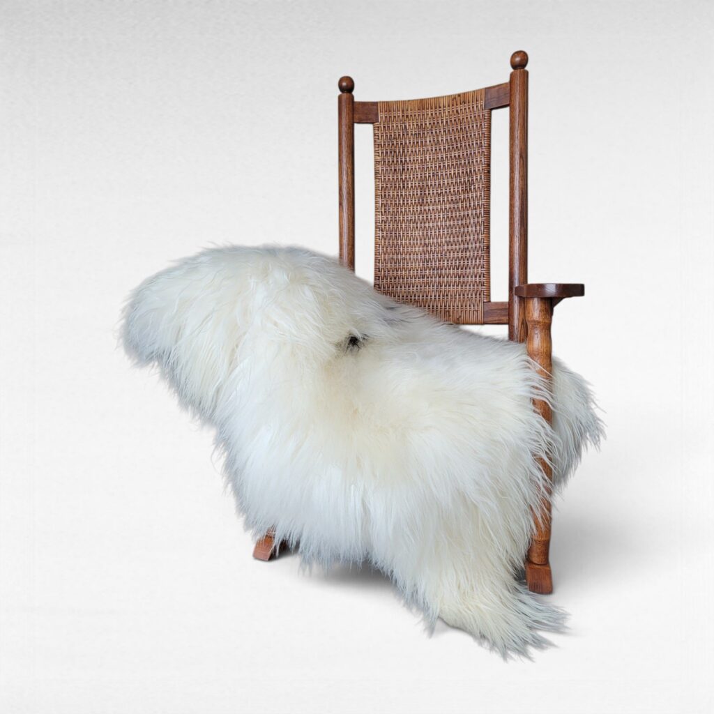 Extra Plush Ecru Spotted Icelandic Sheepskin Rug 50″ × 36″