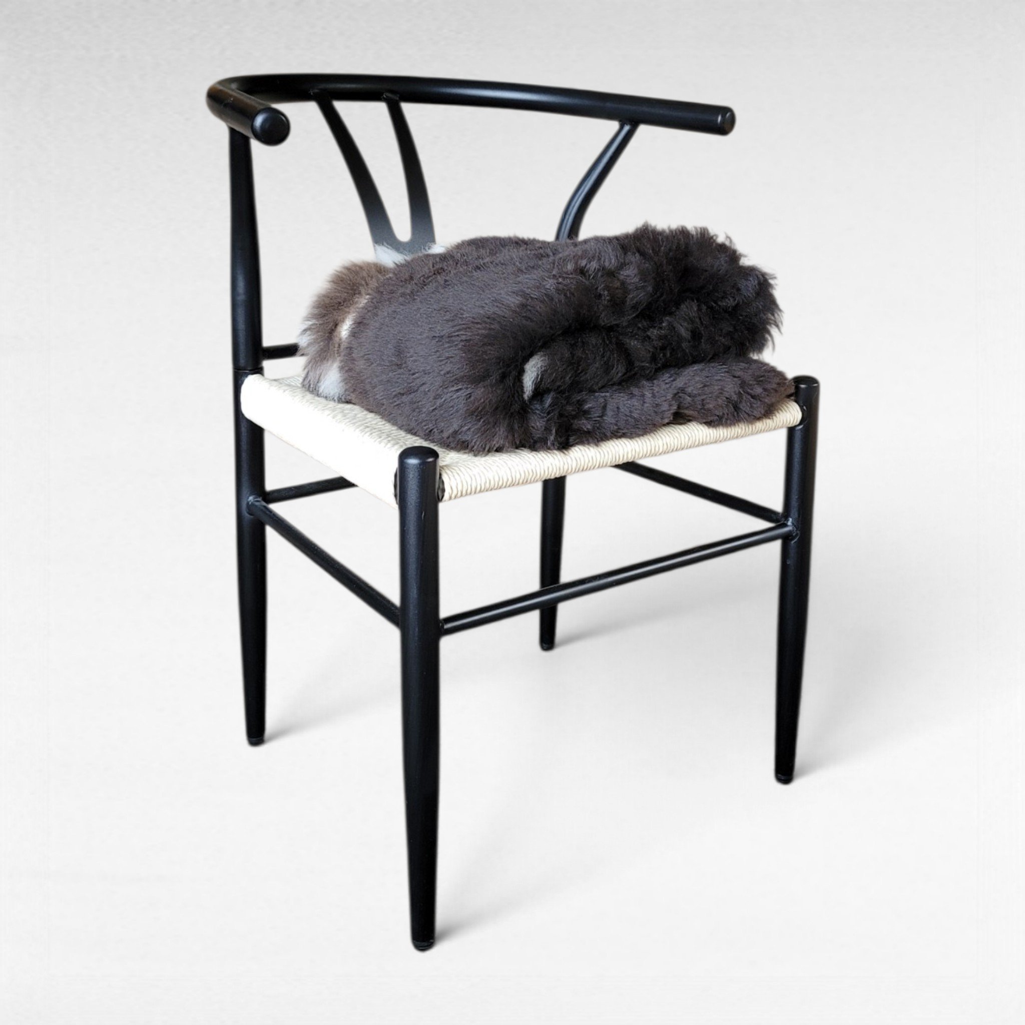 Supple Black-Brown Icelandic Lambskin Throw 41″ × 29″ - Image 2