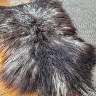 Gray-Brown Curly Icelandic Lambskin Rug 46″ × 32″