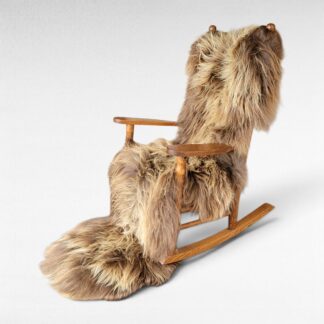 Natural Rare Blonde + Strawberry Brown Long Genuine Icelandic Sheepskin Double 90" x 32"