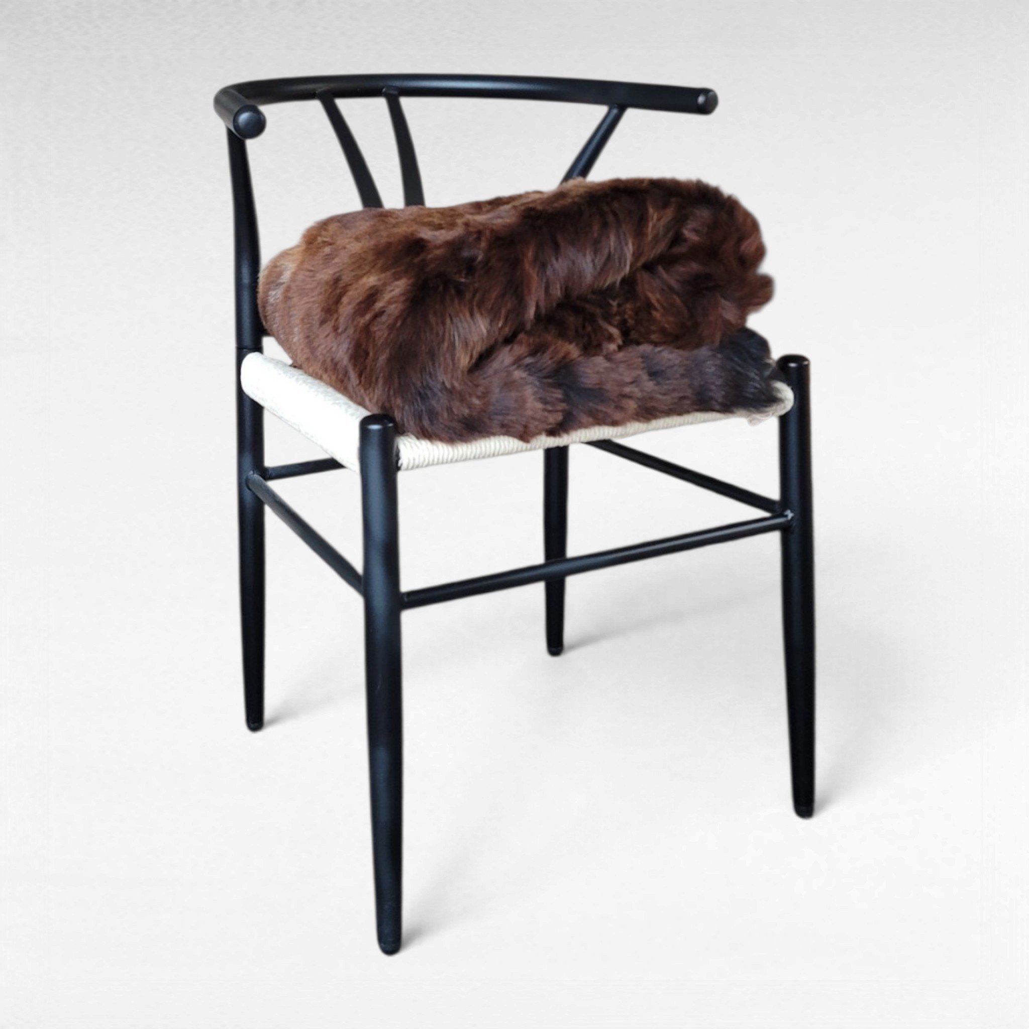 Rare Copper Brown & White Shorn Icelandic Sheepskin Deep Mahogany & White 44″ × 31″ - Image 3