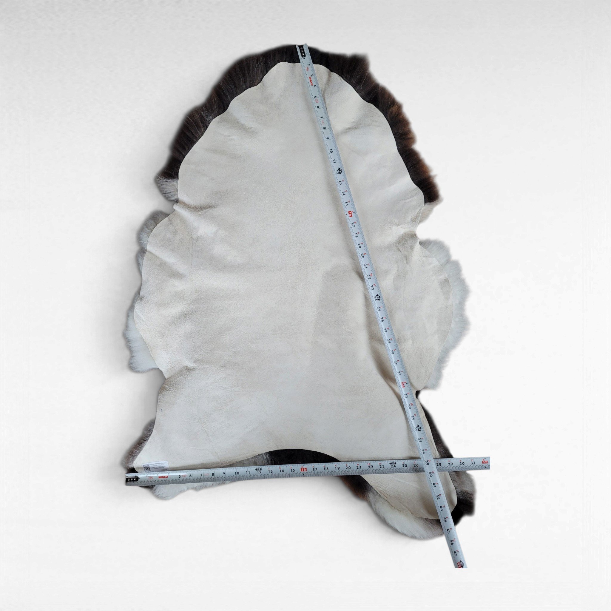 Rare Copper Brown & White Shorn Icelandic Sheepskin Naturally Varied Copper 45″ × 31″ - Image 4