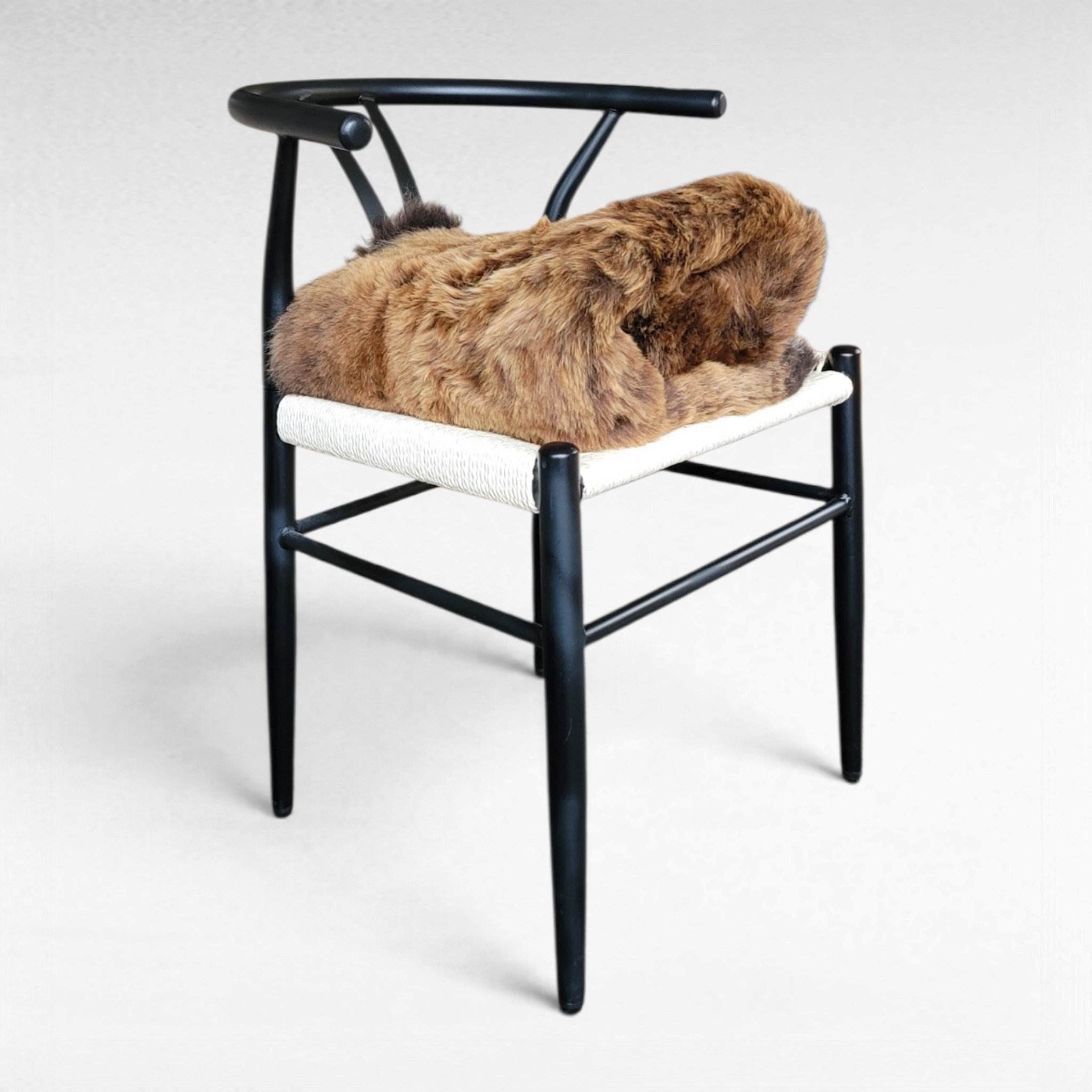 Rare Copper Brown & White Shorn Icelandic Sheepskin Warm Copper & White 43″ × 32″ - Image 2