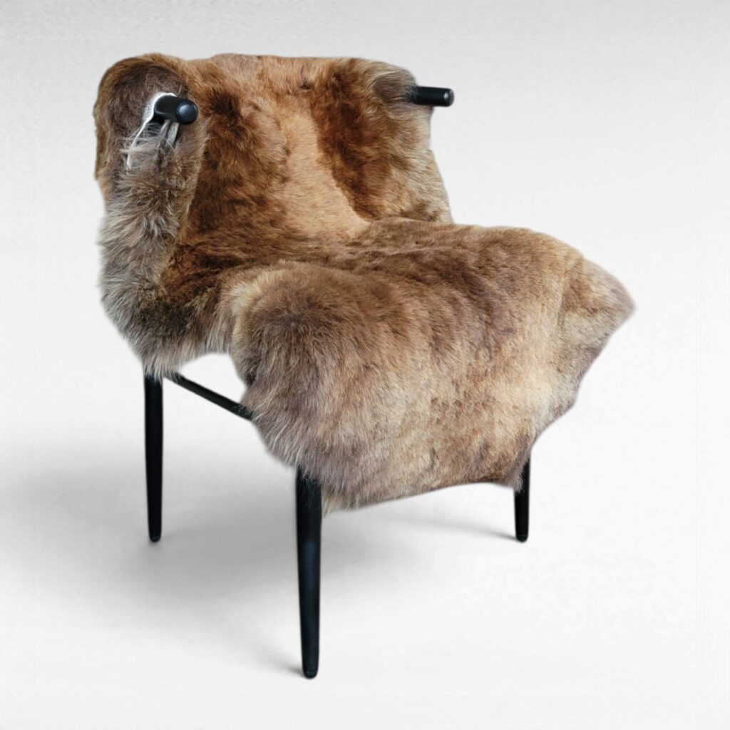 Rare Copper Brown & White Shorn Icelandic Sheepskin – Light-Shifting Copper 45″ × 34″