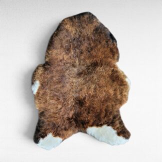 Rare Copper Brown & White Shorn Icelandic Sheepskin Exceptionally Soft 44″ × 29″