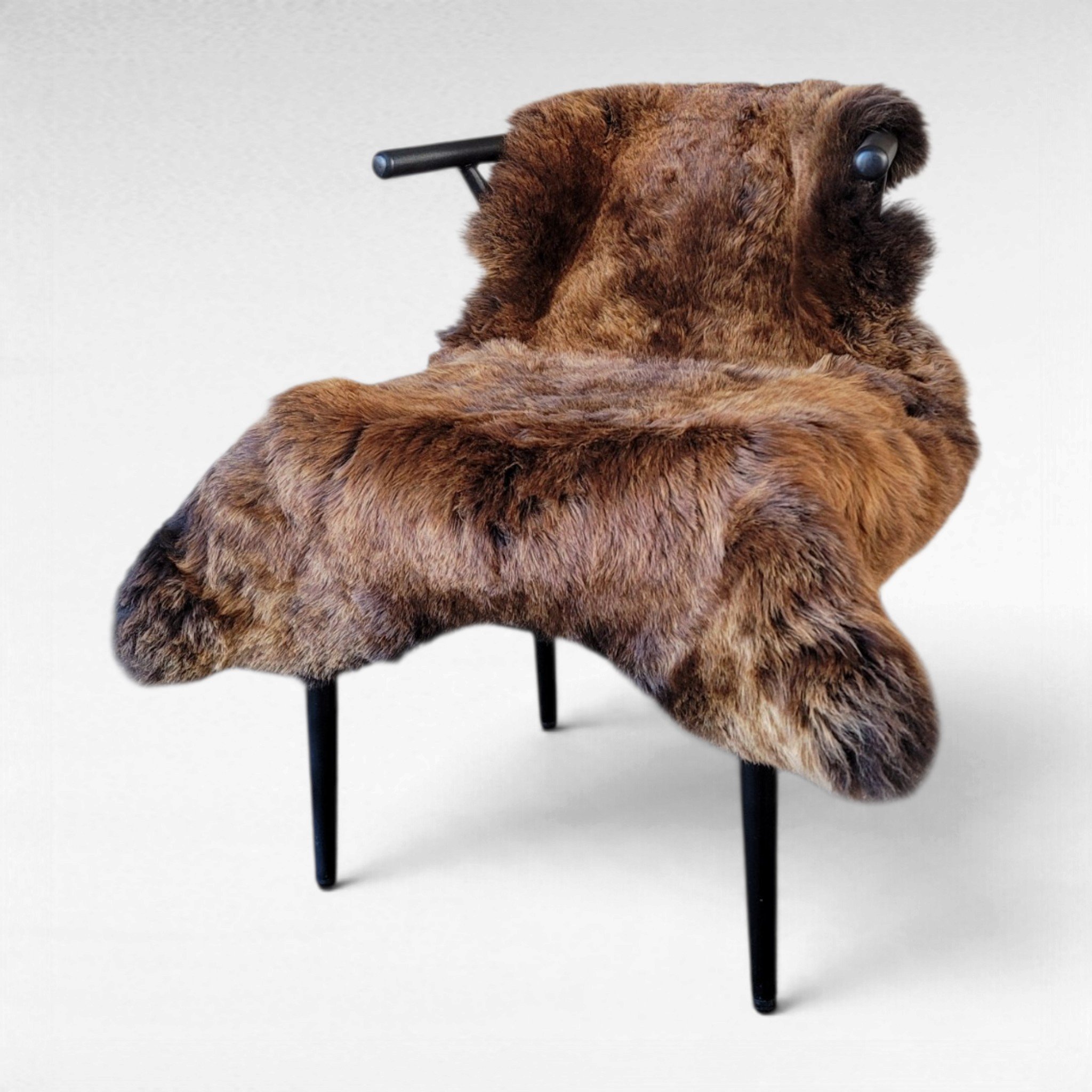 Rare Bright Copper & White Shorn Icelandic Sheepskin 44″ × 32″