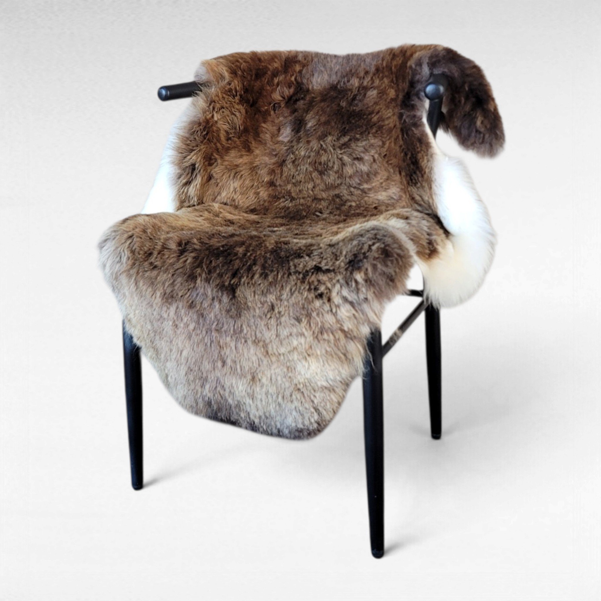 Rare Copper, Gray & White Shorn Icelandic Sheepskin 45″ × 32″